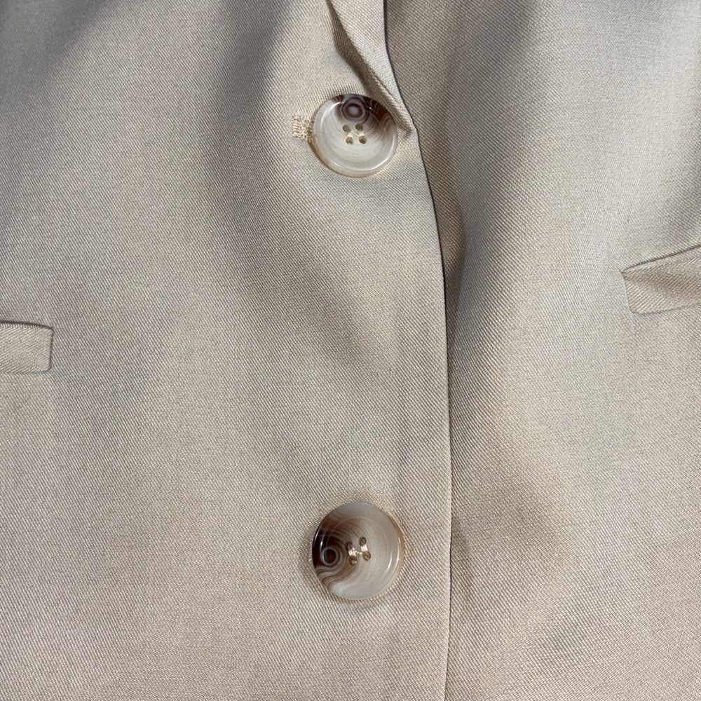 PRETTYGARDEN Women's Spring  Medium Khaki Business Casual Blazers Notch Lapel - Picture 4 of 6